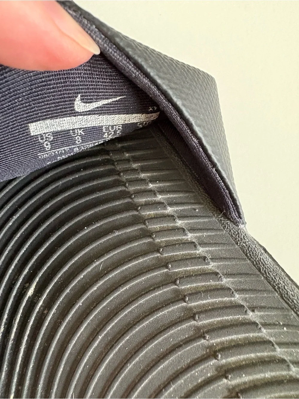 Nike Mens Black Slide Sandals with White Swoosh US Size 9